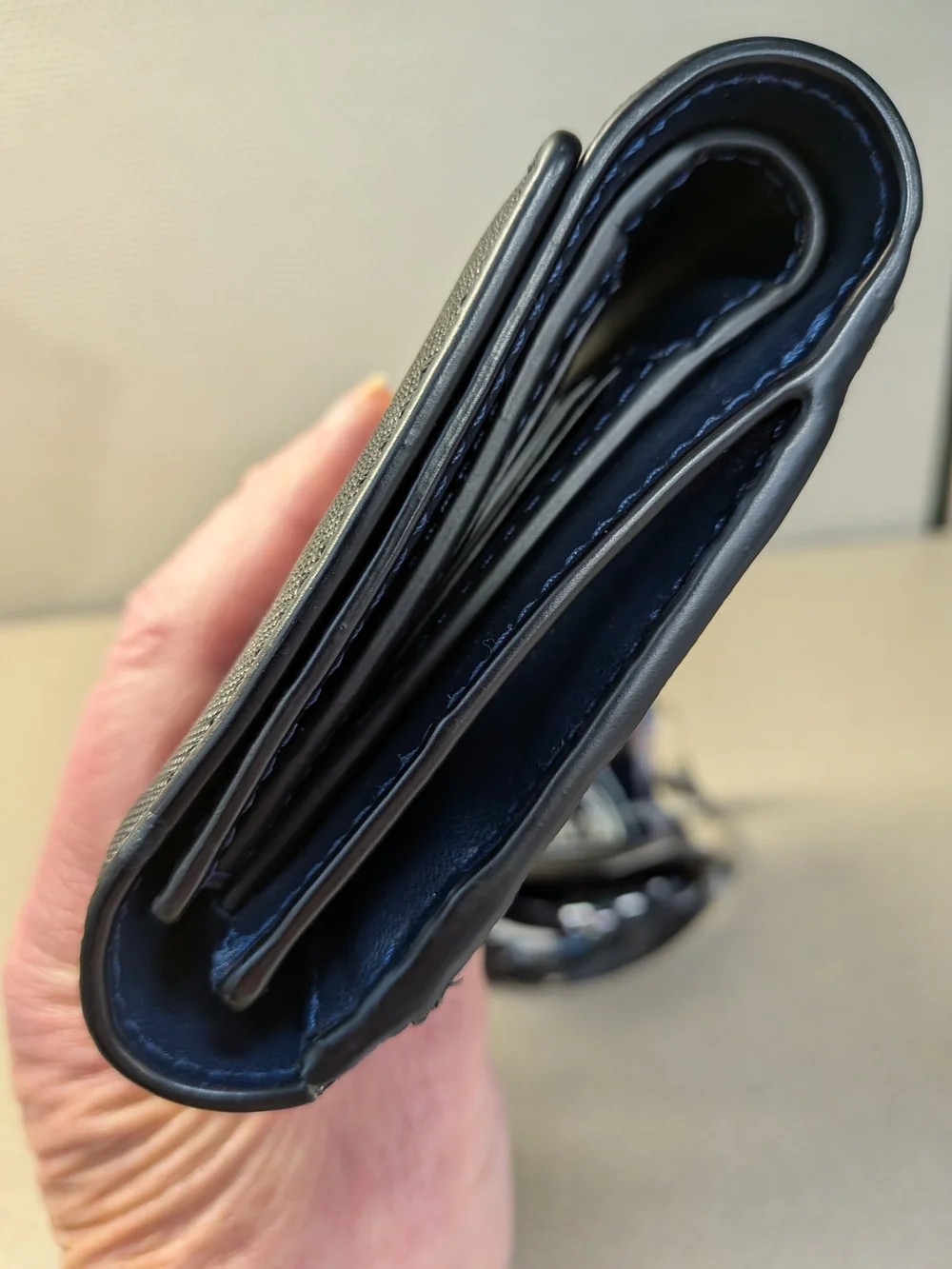Tory Burch Black Saffiano Leather Compact Wallet